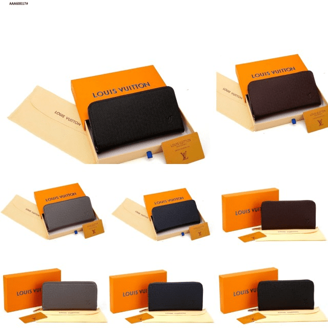 Dompet Louis Vuitton Zipper Vertical Wallet Silver & Gold Hardware AAA60017 Semi Premium (Kode: LVT607)