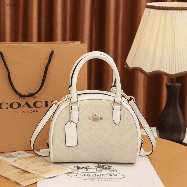 Tas Coach Sydney Satchel In Signature Canvas 6891 Semi Platinum