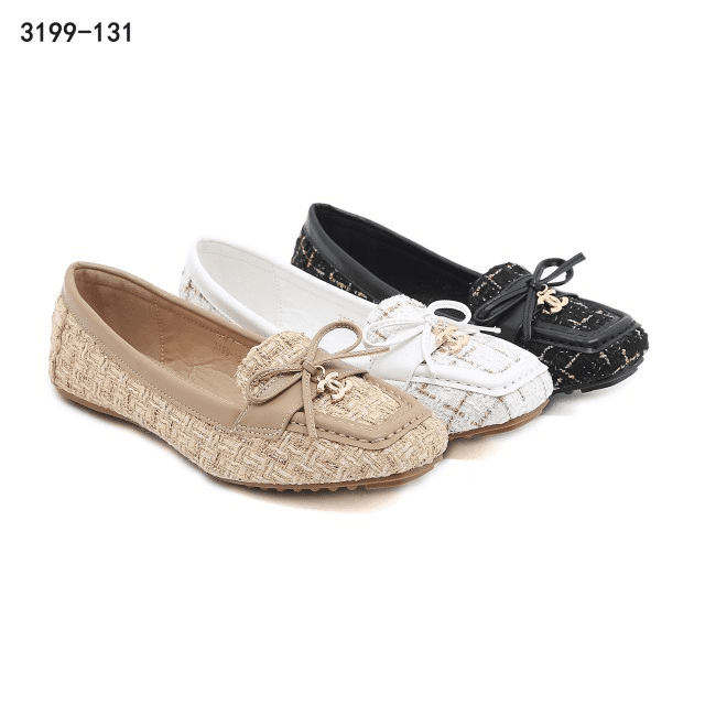 Sepatu Chanel Moccasin 3199-131 Semi Platinum (Kode: CHA380)