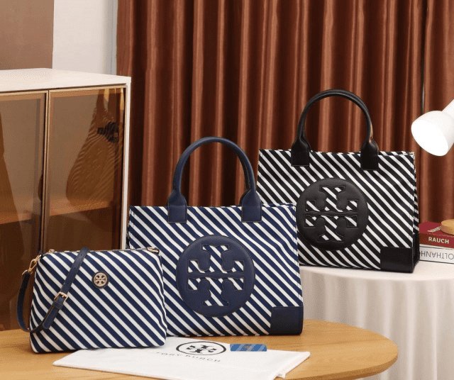 Tas Tory Burch Ella Stripe Tote Regatta Set TRB 5382 KV Semi Premium (Kode: TRB141)
