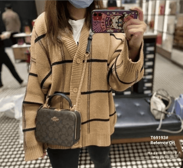 Tas Coach Box Crossbody In Signature Bags T69193 Semi Platinum