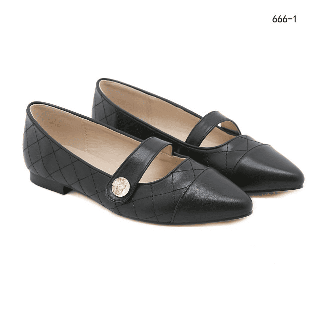 Sepatu Chanel 666-1 Flatshoe Semi Platinum (Kode: CHA480)