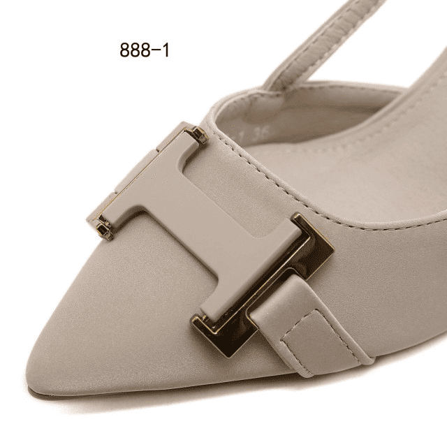 Sepatu Hermes 888-1 Heels Semi Platinum (Kode: SHE161)