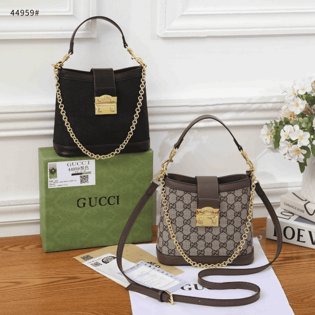 Tas Gucci 44959 Wonka GG Up GG Canvas Shoulder Bag Semi Platinum