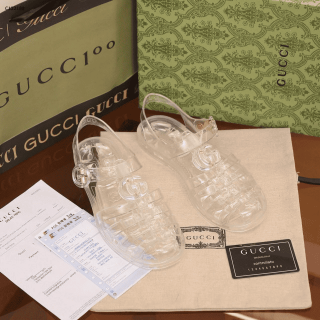 Sandal Gucci Double G Rubber Women Sandals C12218 Semi Premium