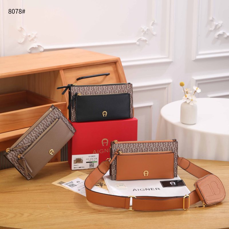 Tas Aigner 8078 Singature Sling Bag Semi Platinum (Kode: AIG242)