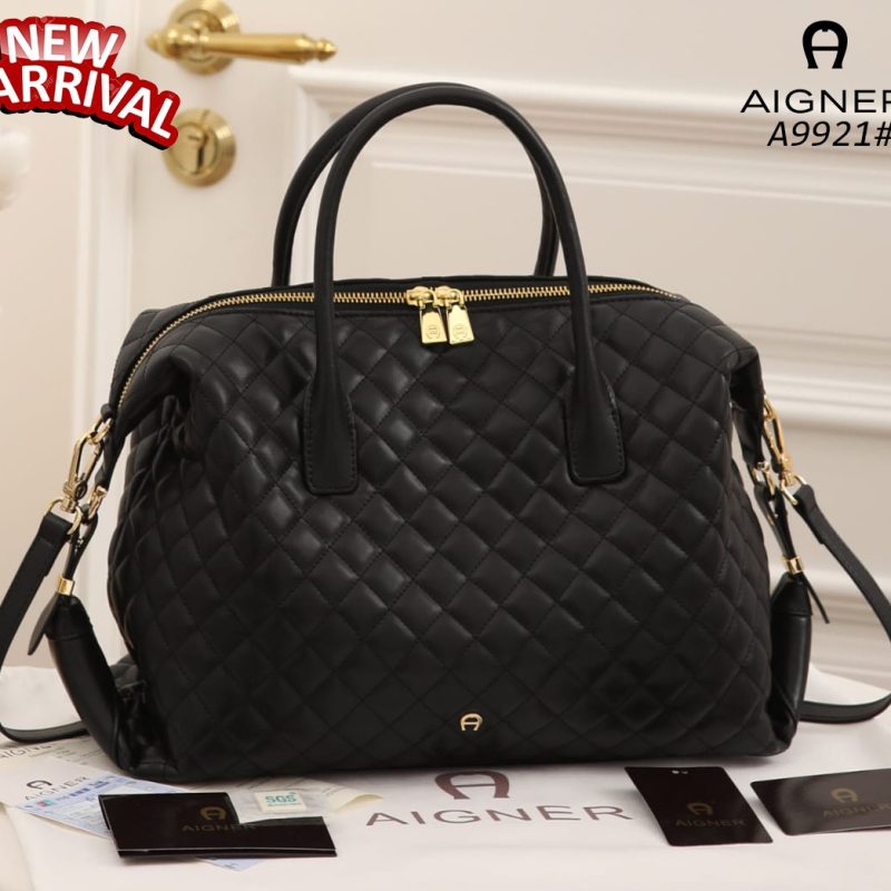 Tas Aigner Emily Quilted Satchel Cognac A9921 Semi Original (Kode: AIG243)
