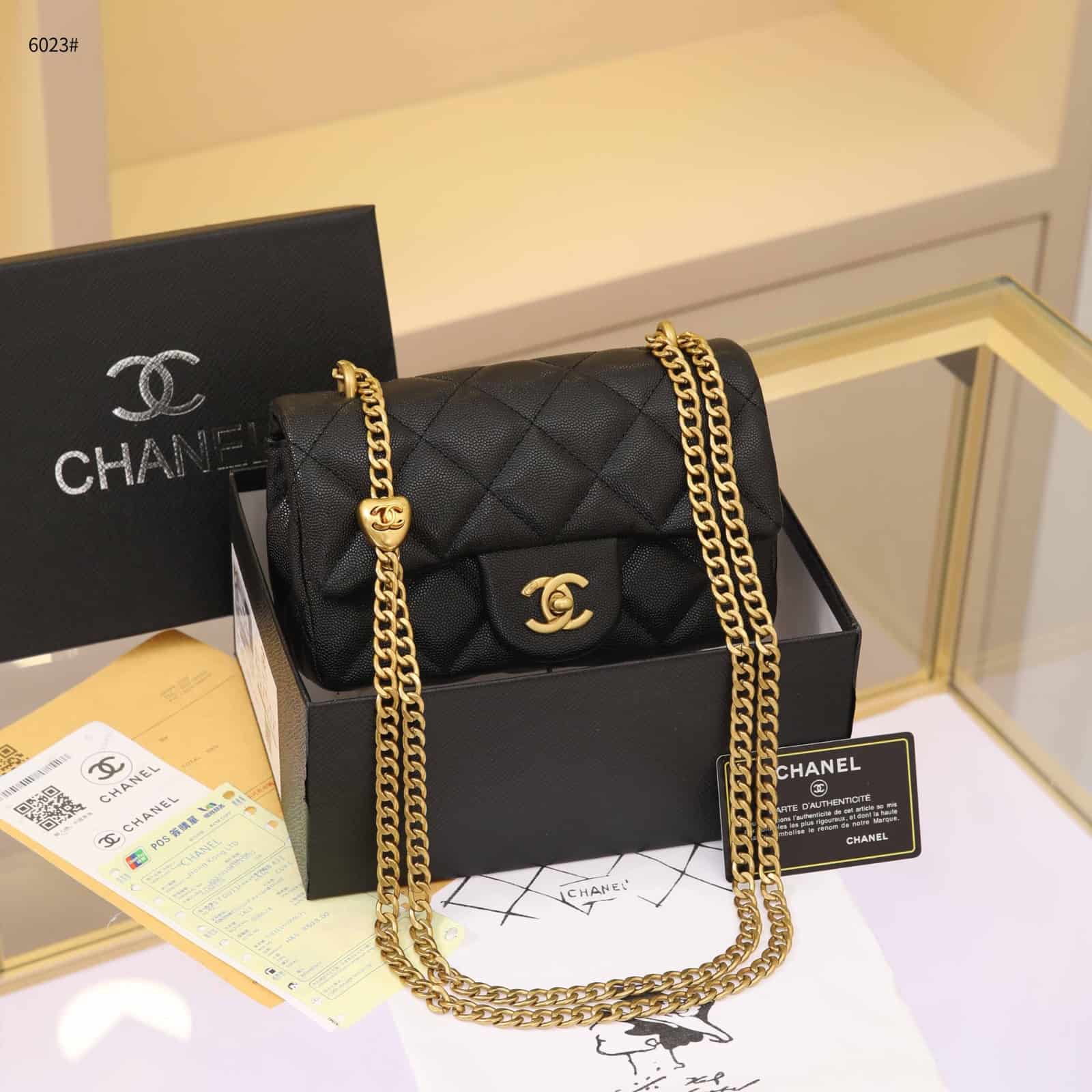 Adjustable Chain Chanel Mini Adjustable Strap Tas Chanel 6023