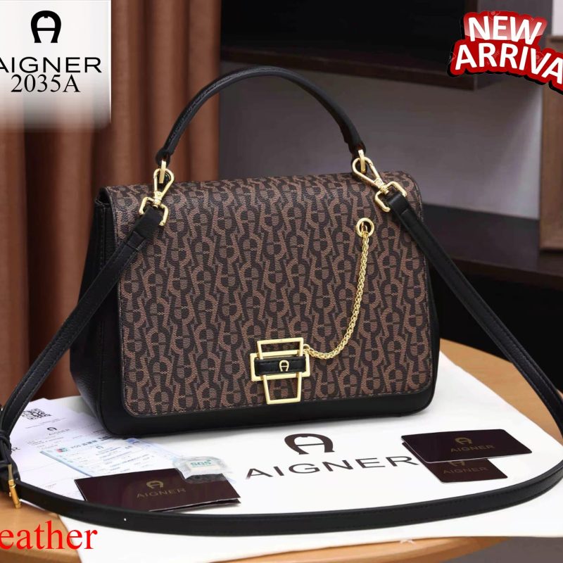 Tas Aigner Tasche Isabella Shoulder Handtasche Fango 2035A (Kode: AIG247)