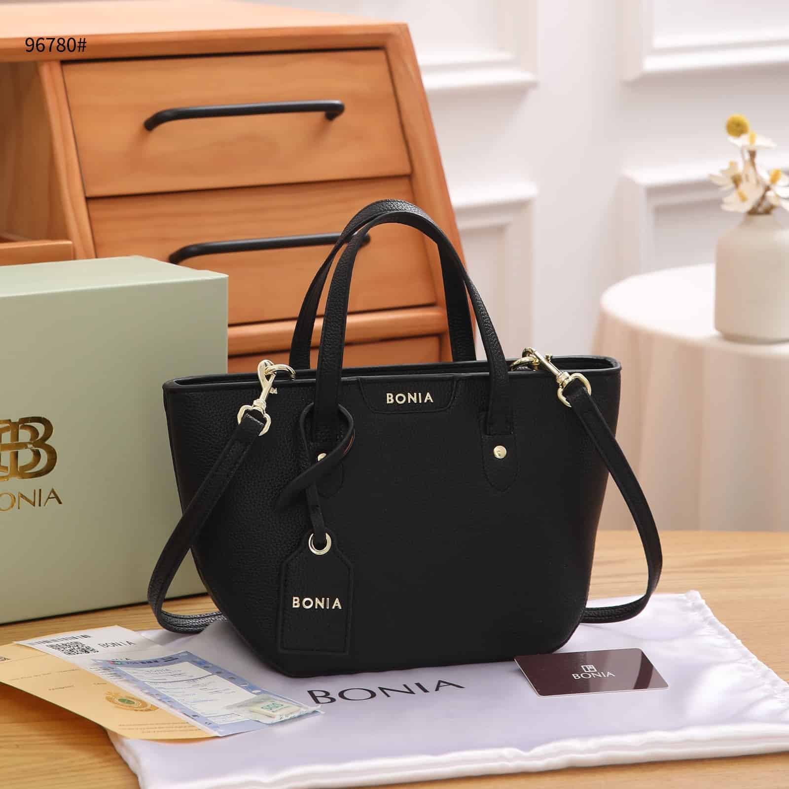 Satchel Bag Handbag Bonia 2021 Bonia Beige Twinenet II Patterned