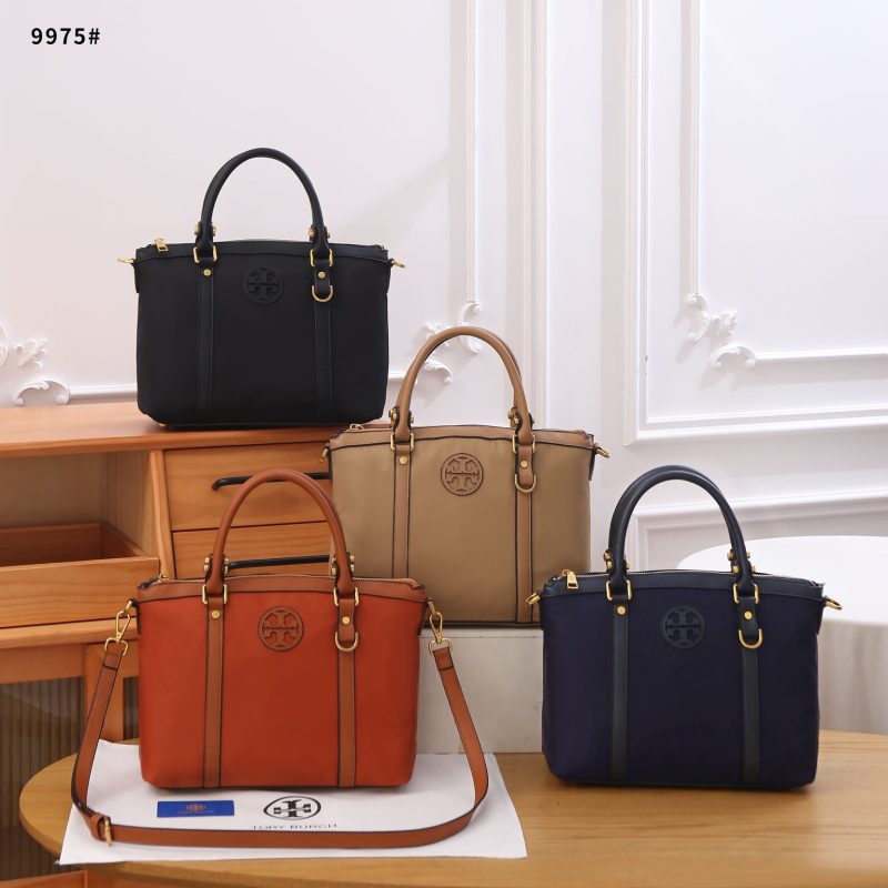 Tas Tory Burch 9975 Nylon Handbag Shoulder Bag 2in1 Semi Platinum (Kode: TRB298)