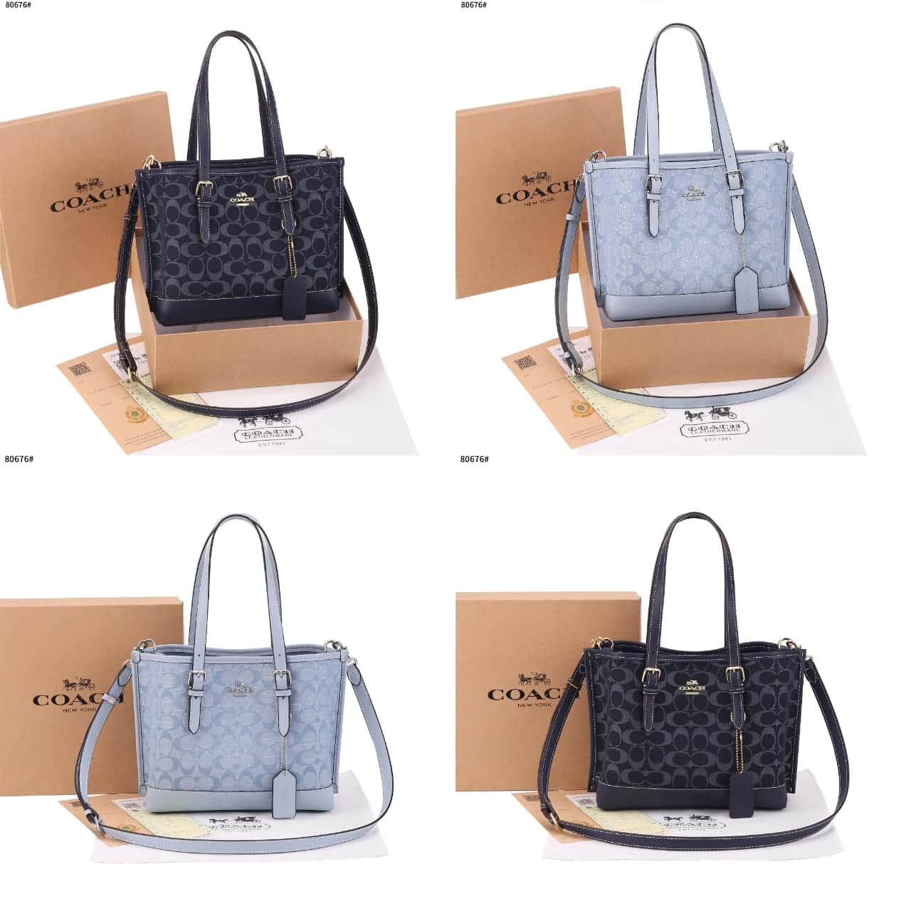Tas Coach Mollie Tote 25 In Signature Chambray Bag's 80676 Semi Premium (Kode: COA1097)