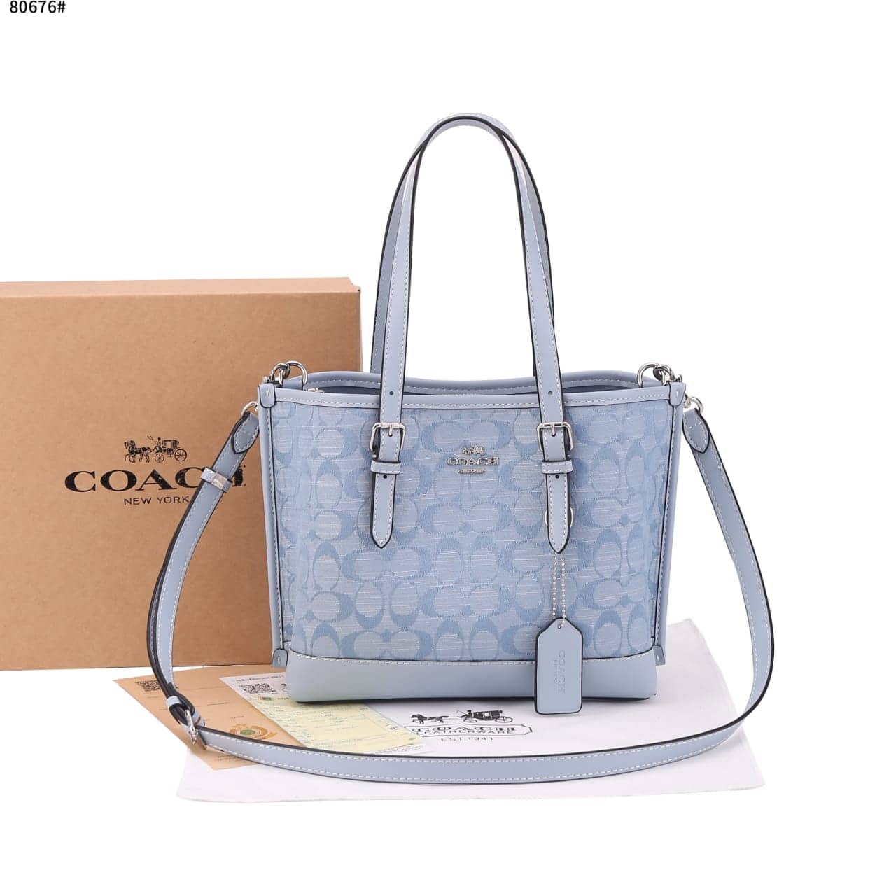 Tas Coach Mollie Tote 25 In Signature Chambray Bag's 80676 Semi Premium (Kode: COA1097)