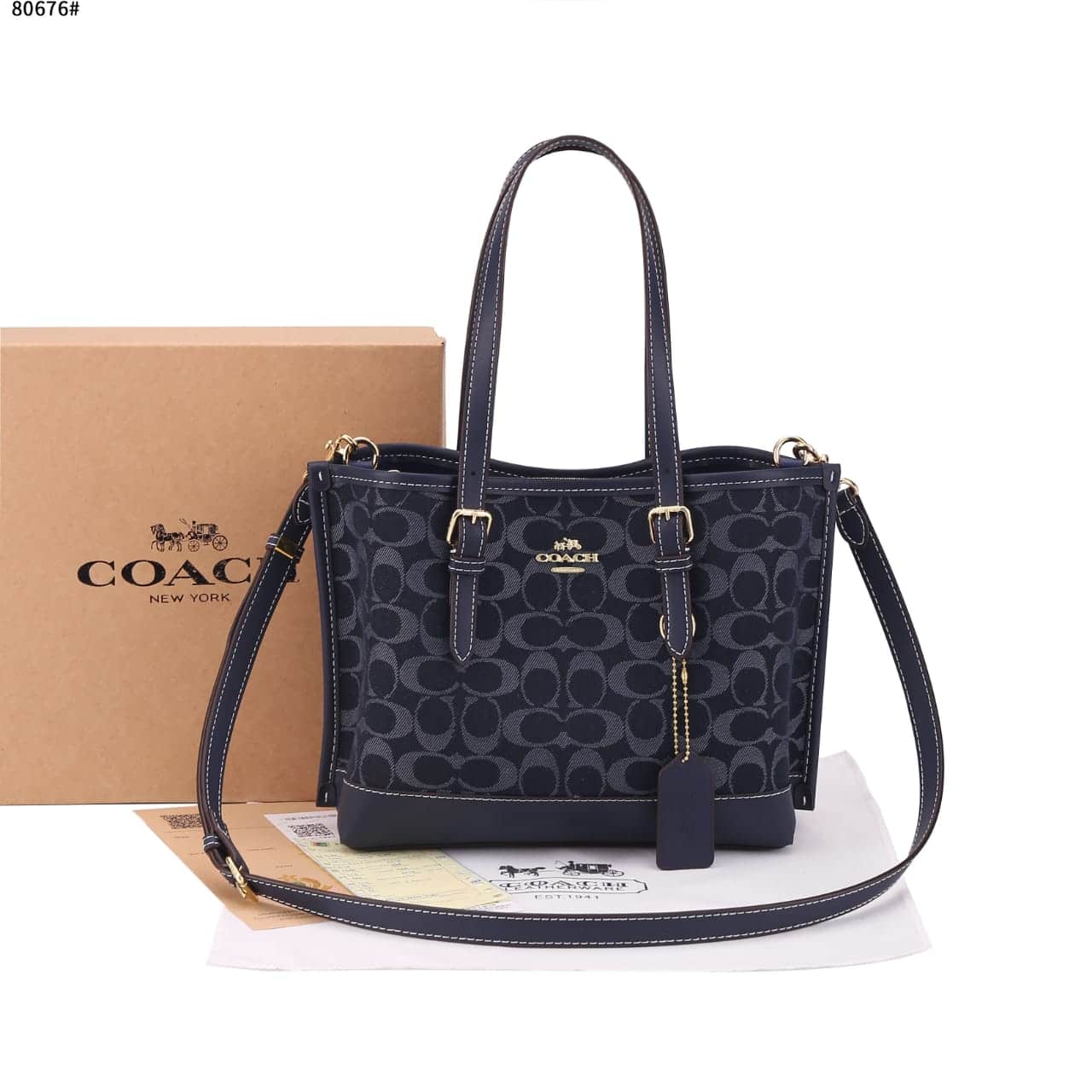 Tas Coach Mollie Tote 25 In Signature Chambray Bag's 80676 Semi Premium (Kode: COA1097)