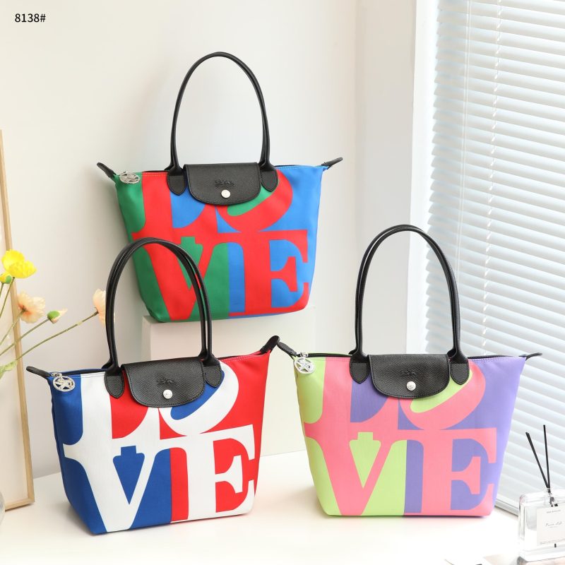 Tas Longchamp 8138 X Robert Indiana Tote Bag Semi Platinum (Kode: LGC127)