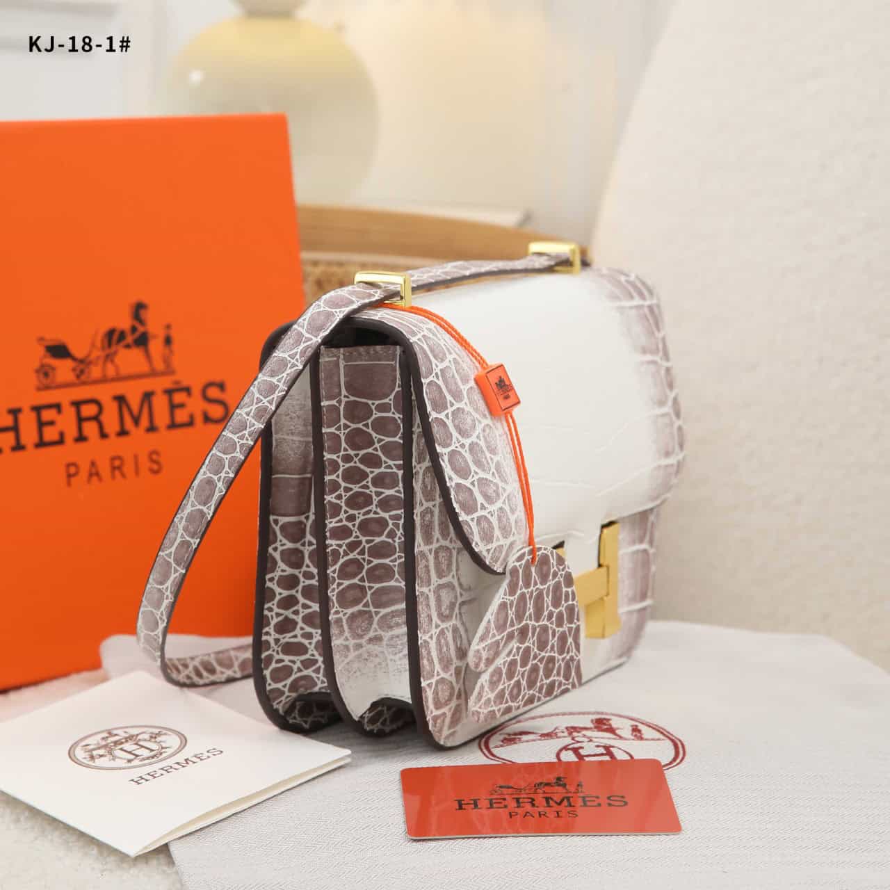 Tas Hermes Kj-18-1 Small Constance Himalaya Matte Niloticus