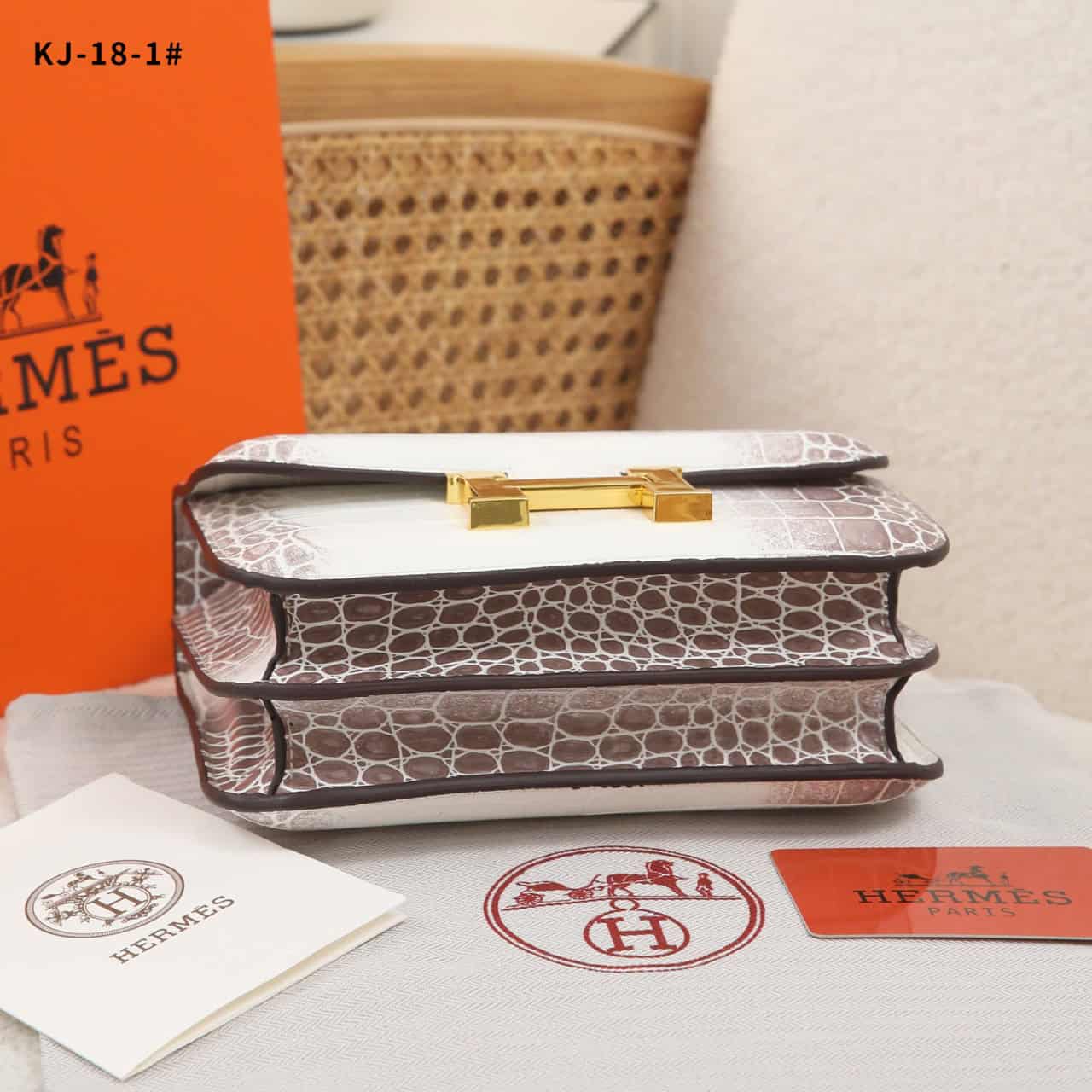 Tas Hermes Kj-18-1 Small Constance Himalaya Matte Niloticus