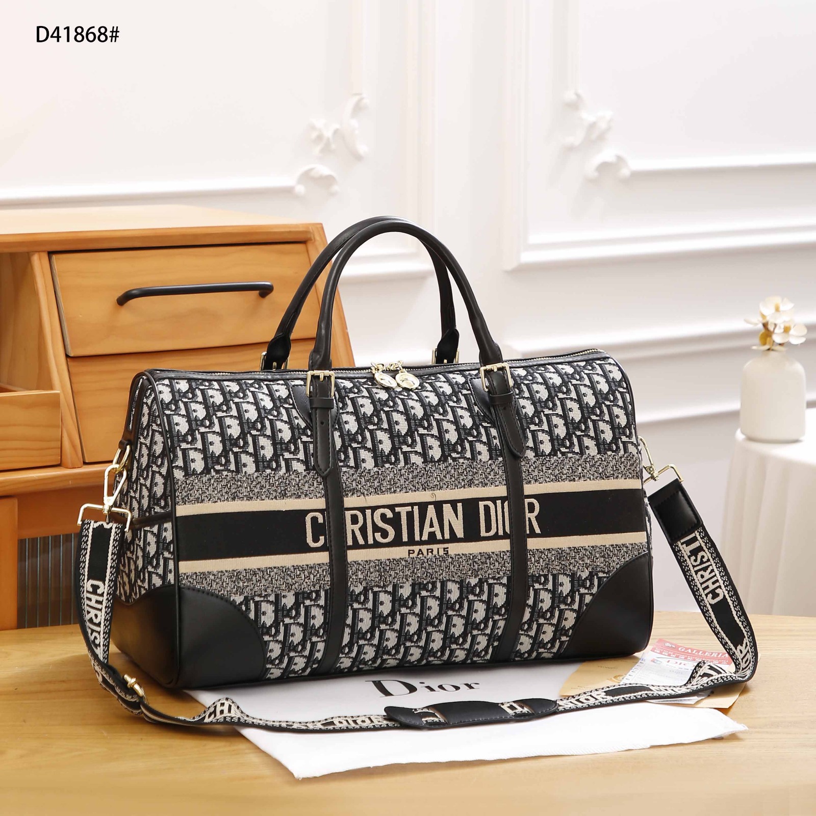 Tas Dior D41868 Chtistian Dior Oblique Jacquard Travel Bag Semi