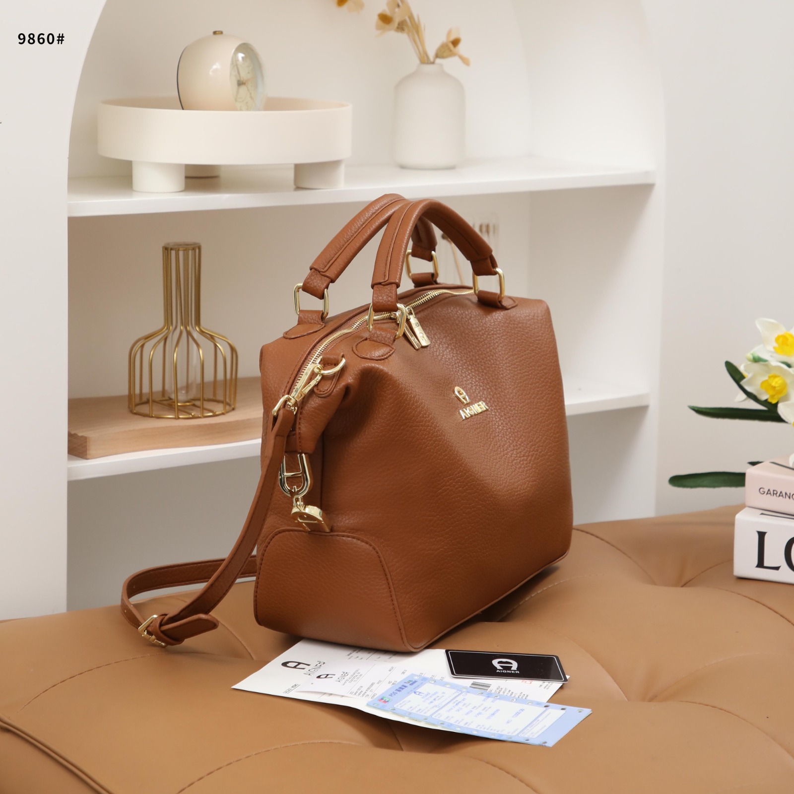 Leather Bags Aigner Roma Satchel AIGNER ROMA TAS HAND BAG WANITA