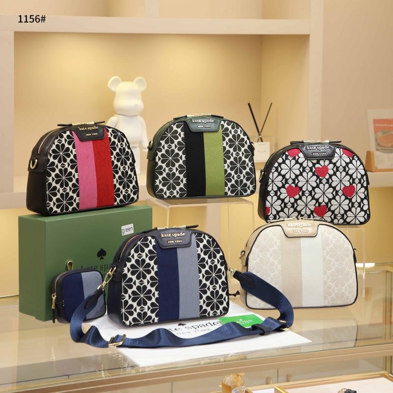 Tas Kate spade 1156 Addy Spade Flower Jacquard Stripe Medium Crossbody Semi Platinum (Kode: FAS504)