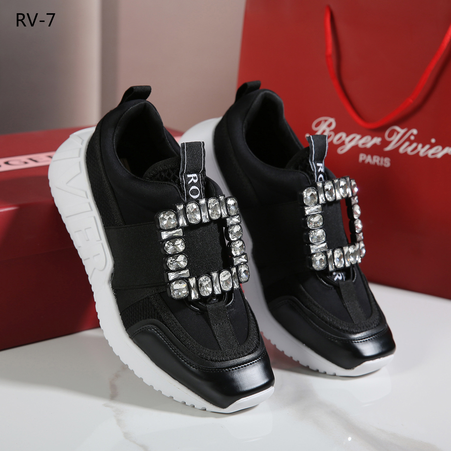 Sepatu Rvg Sepatu Roger Vivier RV-7 Viv Go Strass Buckle Semi Platinum (Kode ...