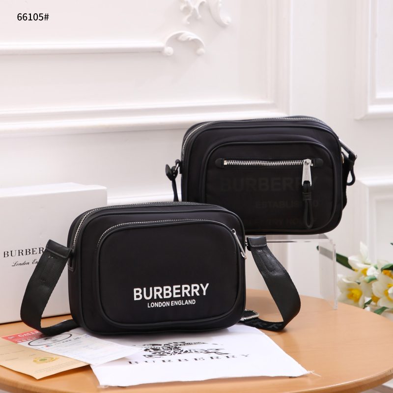 Tas Burberry 66105 Nylon Paddy Crossbody Bag In Black Semi Platinum (Kode: BUR177)