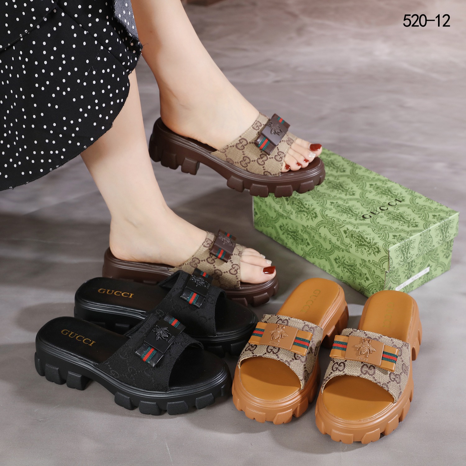Gucci Platform Sandles Outlet (Gucci Angelina Maxi GG Platform Slide Sandals )