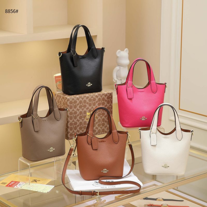 Tas Coach 8856 Hanna Bucket Bag In Leather Semi Platinum (Kode: COA1177)