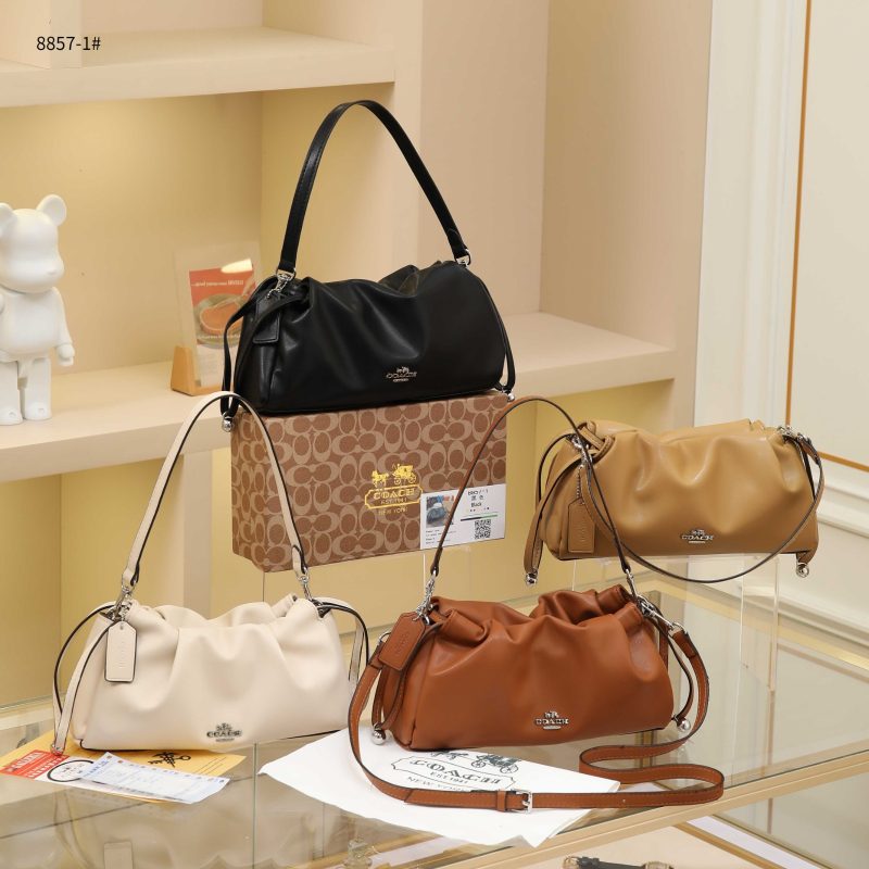 Tas Coach 8857-1 Faye Shoulder Bag With Ruching Semi Platinum (Kode: COA1179)