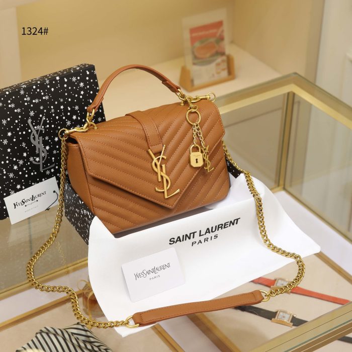 Tas YSL Yves Saint Laurent 1324 College Semi Platinum (Kode