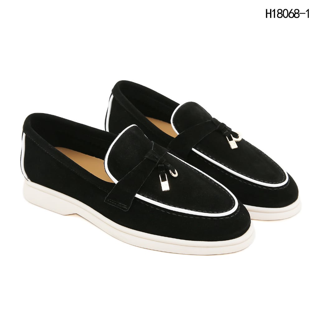 Loro Piana☆美品☆ Sepatu Loro Piana H18068 Summer Charm Loafer Semi Platinum (Kode