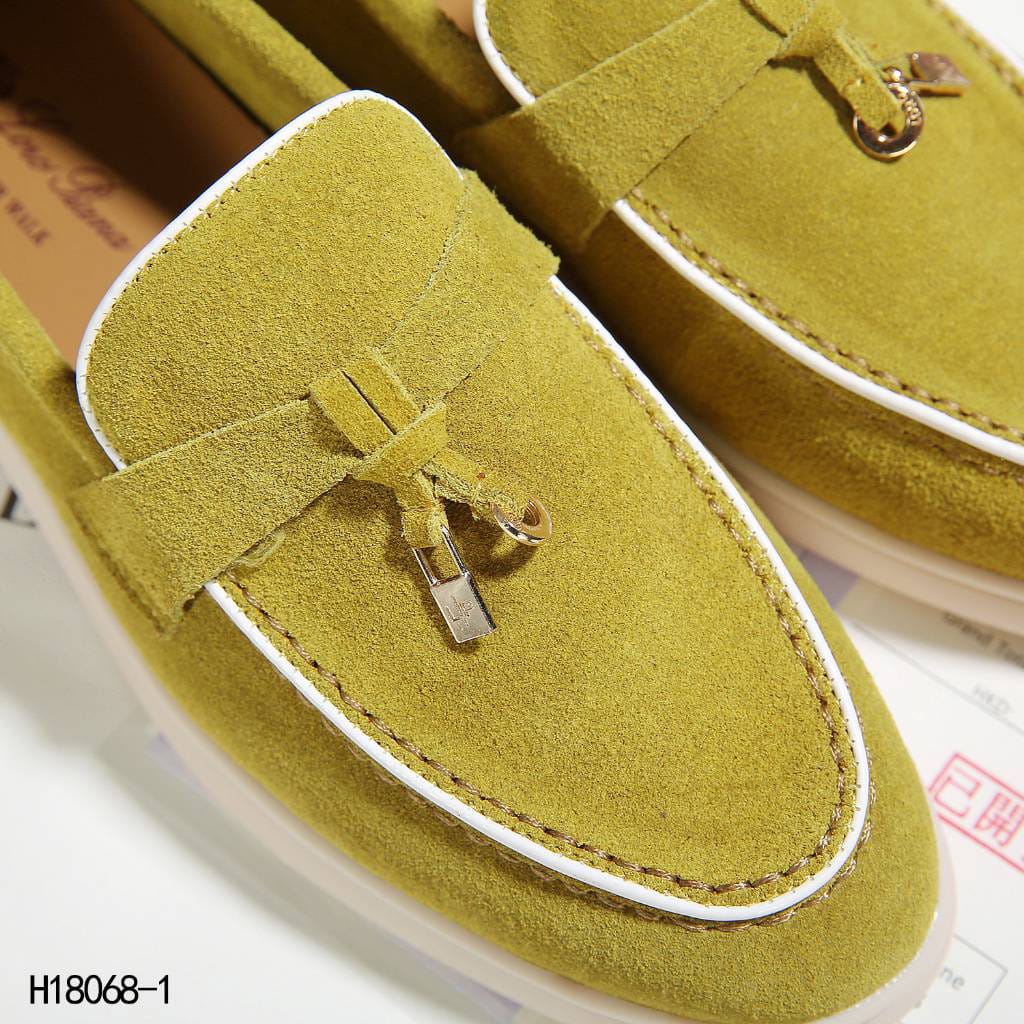Loro Piana☆美品☆ Sepatu Loro Piana H18068 Summer Charm Loafer Semi Platinum (Kode