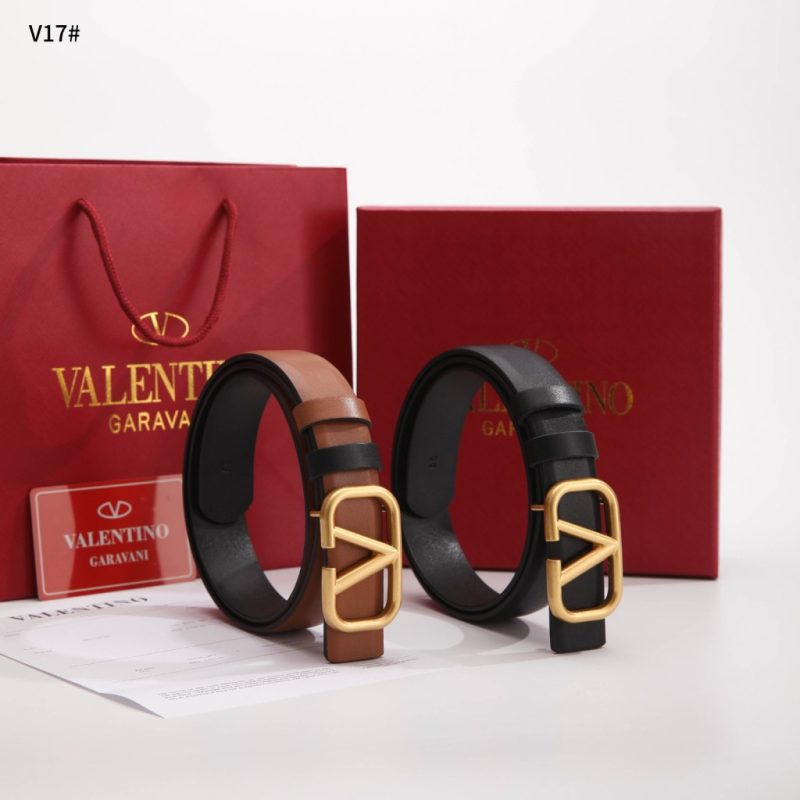 Tali Pinggang Valentino Garavani V17 VLogo Reversible Leather Belt Semi Platinum (Kode: TLP009)