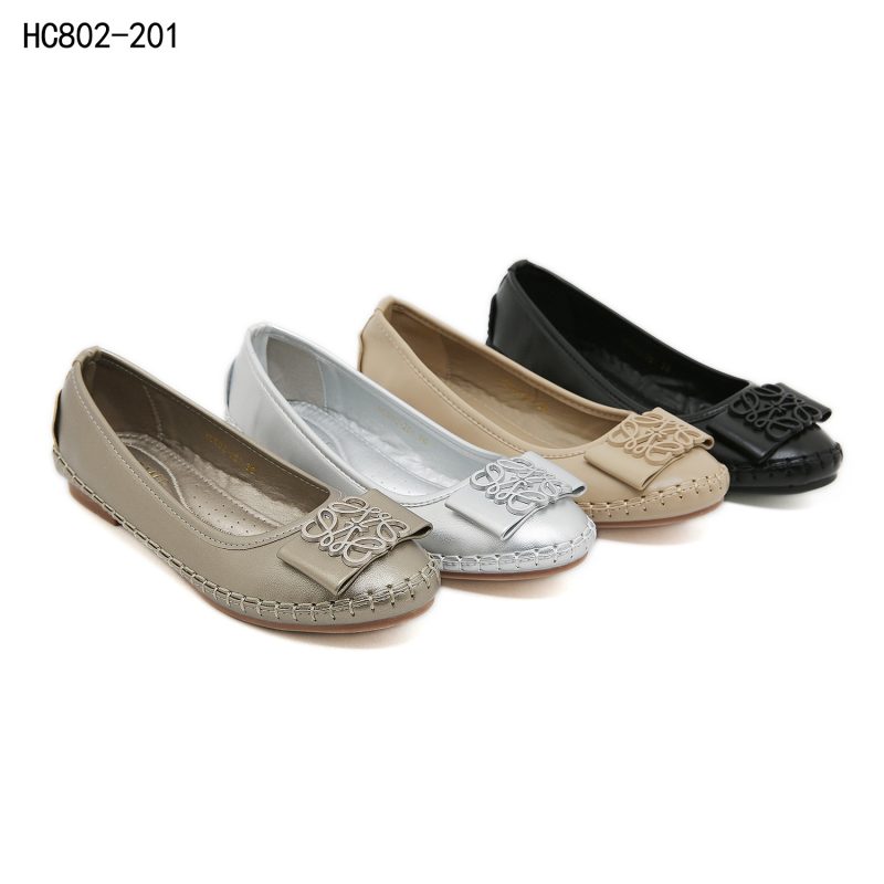 Sepatu Loewe HC802-201 Flatshoes Semi Platinum (Kode: SLW009)