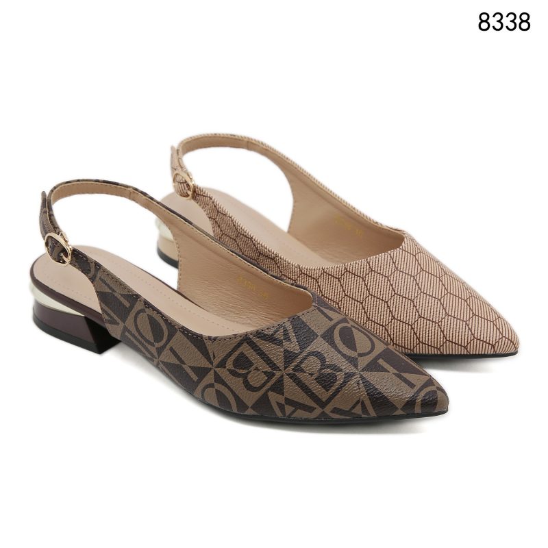 Sepatu Bonia 8338 Monogram Ankle Strap Mid Heel Semi Premium (Kode: SBN010)