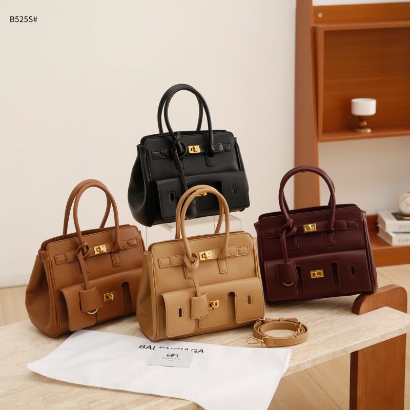 Tas Balenciaga B525S Bel Air Carry All Bag in Smooth Calfskin Semi Platinum (Kode: BLN222)