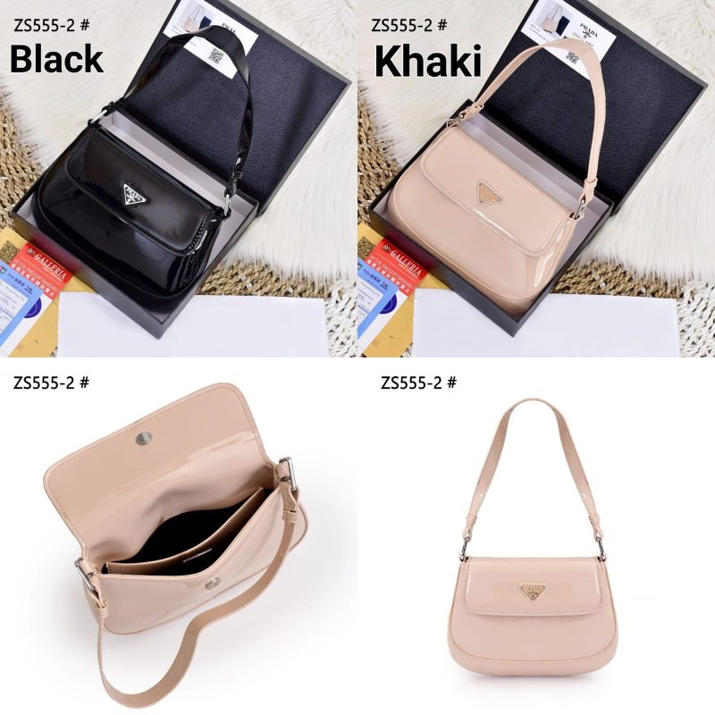 Tas Prada Glossy Bag ZS555-2 Platinum (Kode: PRA339)