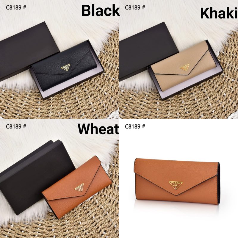 Dompet Panjang Wanita Prada C8189 Platinum Like Ori (Kode: DMT018)