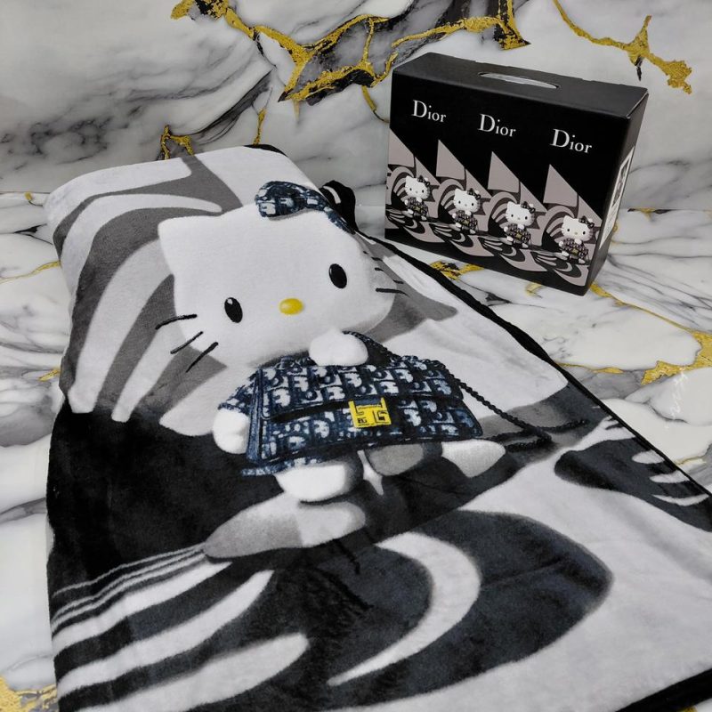 Selimut Dior Hello Kitty Black Edition Blanket D5577 VIP Grade 1:1 (Kode: SMT009)