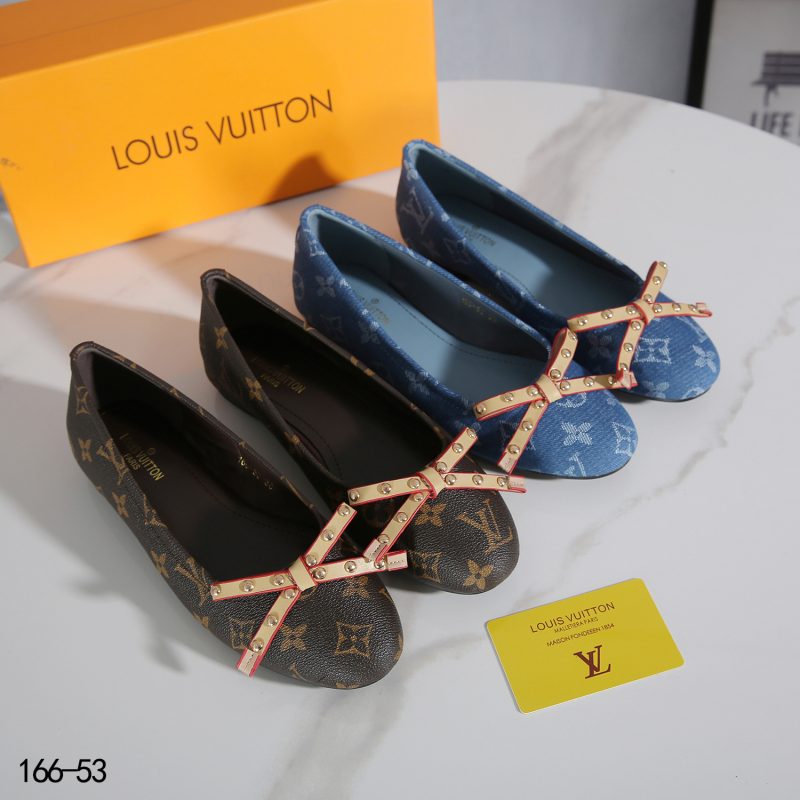 Sepatu LV 166-53 Louis Vuitton Flatshoes Platinum (Kode: SLV431)