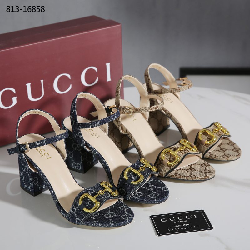 Sandal Gucci 813-16858 GG Wedges Platinum (Kode: SGC057)