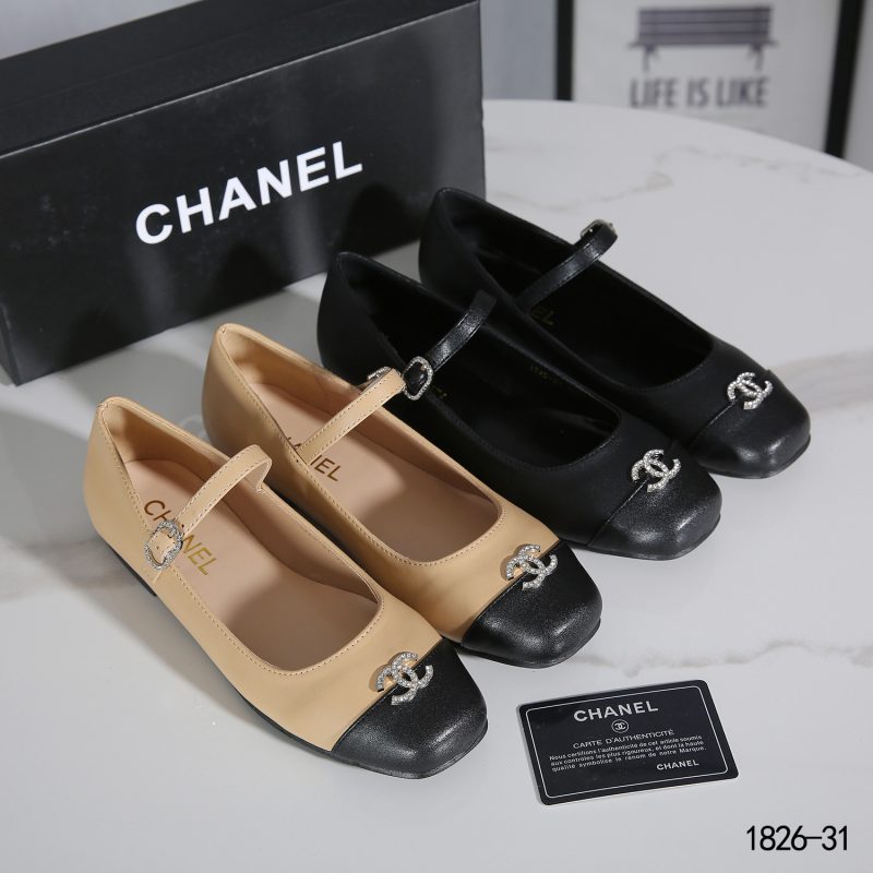 Sepatu Chanel 1826-3 Flat Platinum (Kode: SCH045)
