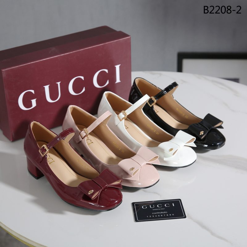 Sepatu Gucci B2208-2 Heel Platinum (Kode: SGC059)