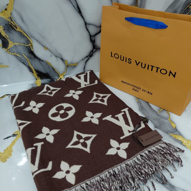 Pashmina Louis Vuitton Pashmina Coffee LV6755 VIP Grade 1:1 (Kode: PSH002)
