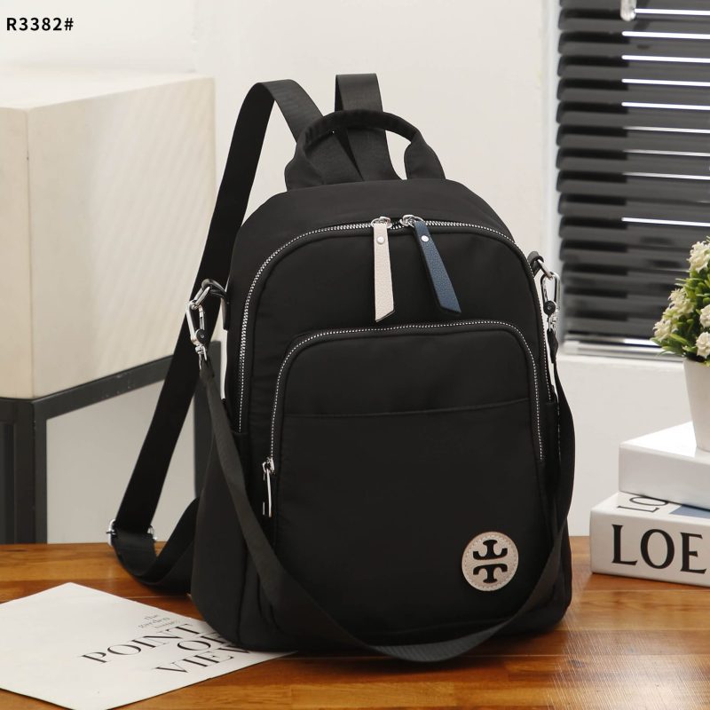 Tas Tory Burch Backpack Nylon Zip Silver Hardware R3382 Semi Premium (Kode: TRB494)