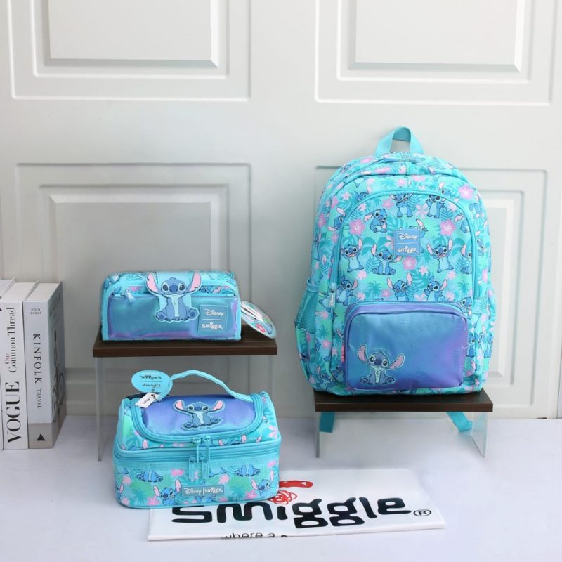 Tas Smiggle x Disney Stitch Set Classic Backpack (L) Mirror Like Ori (Kode: FAS757)