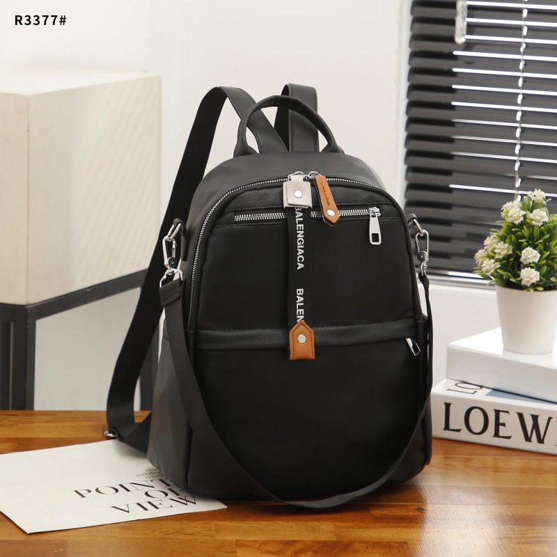 Tas Balengiaca Backpack Leather For Women Silver Hardware R3377 Semi Premium (Kode: BLN230)