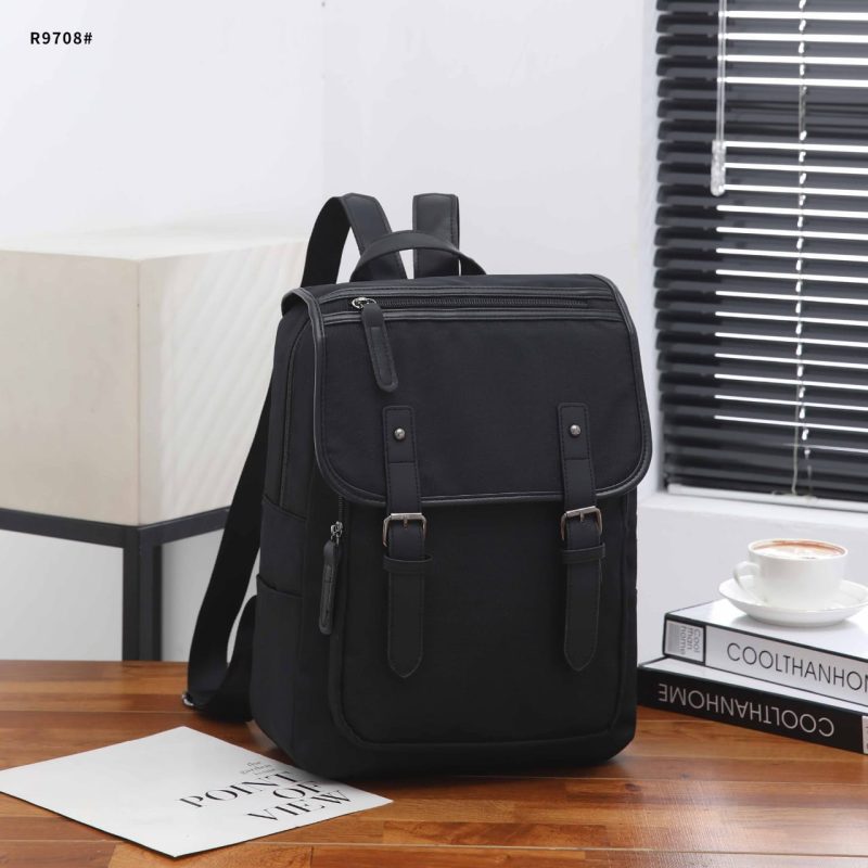 Tas Fashion Backpack Multy Fungsi With Canvas Black Hardware R9708 Semi Premium (Kode: FAS762)