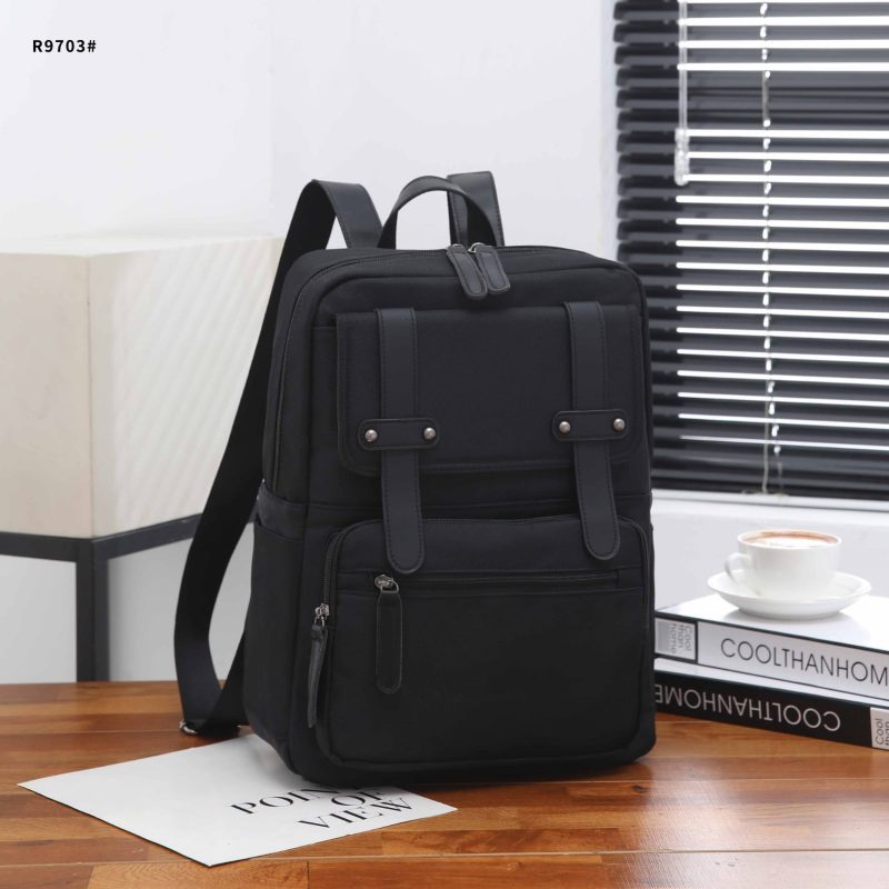 Tas Fashion Backpack Multy Fungsi With Canvas Black Hardware R9703 Semi Premium (Kode: FAS759)