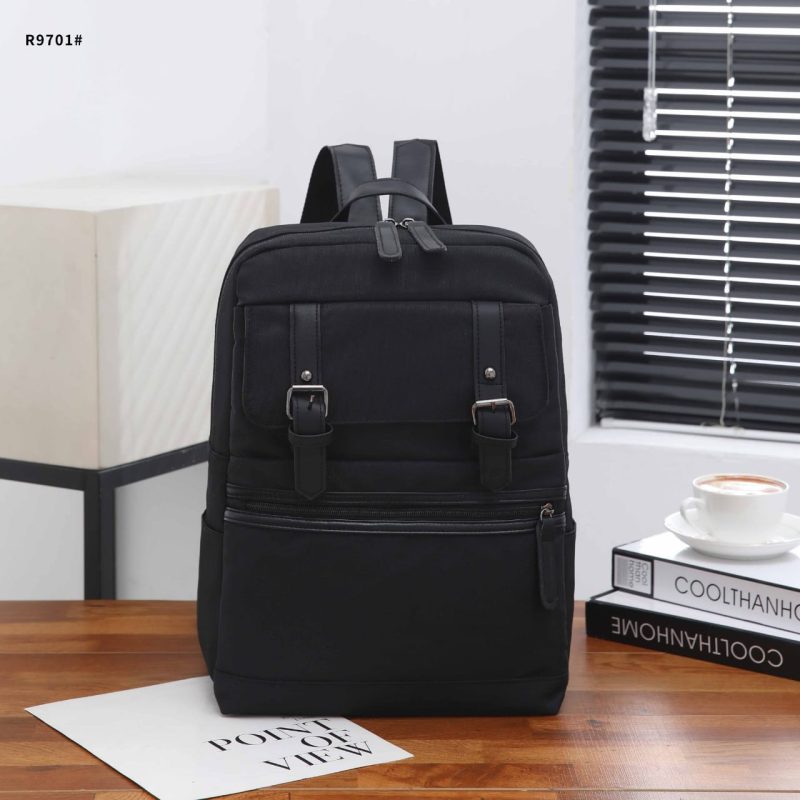 Tas Fashion Backpack Multy Fungsi With Canvas Black Hardware R9701 Semi Premium (Kode: FAS761)